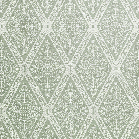 Gem | Green - Hand Printed Wallpaper