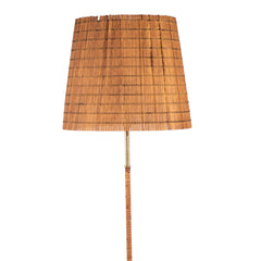 #1139 Floor Lamp in Brass and Cane by Paavo Tynell