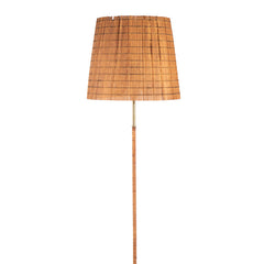 #1139 Floor Lamp in Brass and Cane by Paavo Tynell