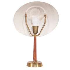 #115 Table Lamp in Brass and Leather by E. Hansson, Year Appr. 1940,