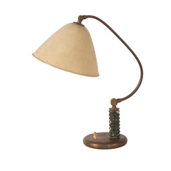 #1268 Table Lamp in Brass and Wood by Erik Tidstrand