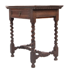 #1323 Baroque Table in Oak, Year Appr. 1700