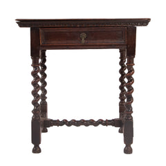 #1323 Baroque Table in Oak, Year Appr. 1700