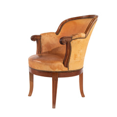 #1370 Gustavian Swivel Desk Chair in Leather