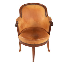 #1370 Gustavian Swivel Desk Chair in Leather