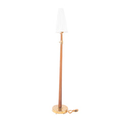 #1414 Floor Lamp in Wood and Brass by Hans Bergstrom, Year Appr. 1940