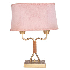 #155 Table Lamp in Brass and Leather by Sonja Katzin