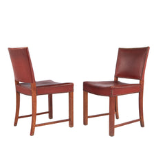 #1581 6 Oak Chairs by Fritz Hansen in Imitation Leather