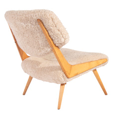 #166 Lounge Chair in Sheep Skin by Svante Skogh