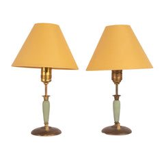 #270 Pair of Table Lamps in Brass and Wood by Bertil Brisborg