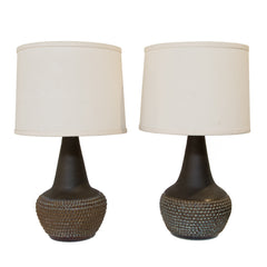 #283 Pair of Stoneware Table Lamps by Soholm Stentoj