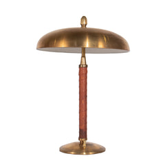 #311 Brass and Leather Table Lamp by Einar Backstrom, Year Appr. 1940,