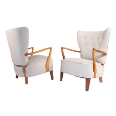 #332 Pair of Lounge Chairs in Oak, Year Appr. 1940