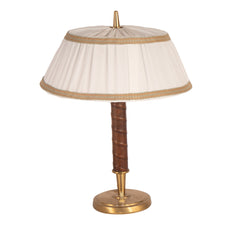 #361 Table Lamp in Leather and Brass by Bertil Brisborg