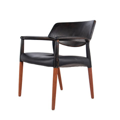 #37 Desk Chair in  Leather by Ejnar Larsen and Axel Bender Madsen