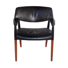 #37 Desk Chair in  Leather by Ejnar Larsen and Axel Bender Madsen