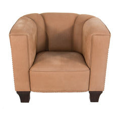 #384 Nubuck Leather Club Chair for ”Palais Stoclet” by Josef Hoffman