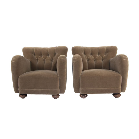 #390 Pair of Club Chairs