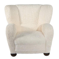 #392 Lounge Chair in Sheepskin model Aulanko by Marta Blomstedt