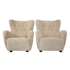 #426 Pair of Wingback Chairs in Sheepskin