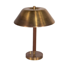 #440 Brass and Leather Table Lamp