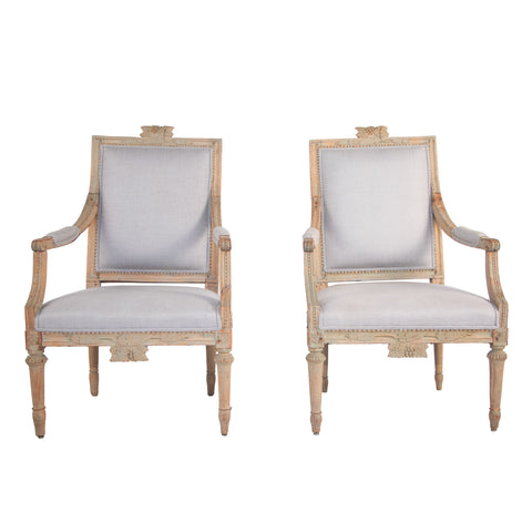 #453 Pair of Gustavian Arm Chairs