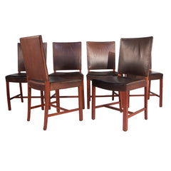 #472 Set of 6 Leather Chairs