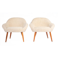#531 Pair of Lounge Chairs in Sheepskin