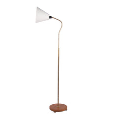 #599 Floor Lamp in Brass and Wood,