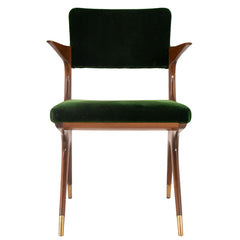 #784 Armchair with Brass Feet by Carlo di Carli