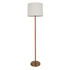 #123 Brass and Leather Floor Lamp