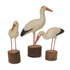 #158 Three Wooden Storks