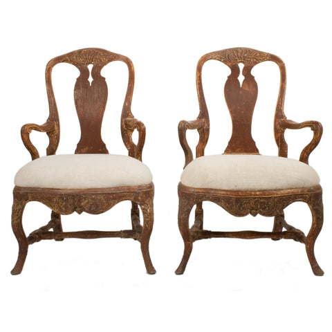 #412 Pair of Rococo Armchairs