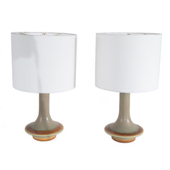 #50 Pair of Stoneware Table lamps