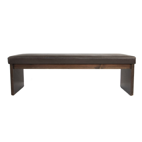 #672 Bench in Wood and Leather