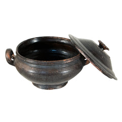 #724 Ceramic Black Bowl with Lid