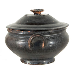 #724 Ceramic Black Bowl with Lid