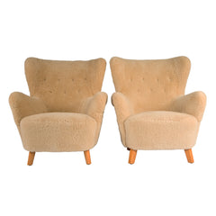 #79 Pair of Lounge Chairs in Sheepskin