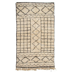 #990 Vintage Hand Woven Rug by the Beni Ourain Tribe